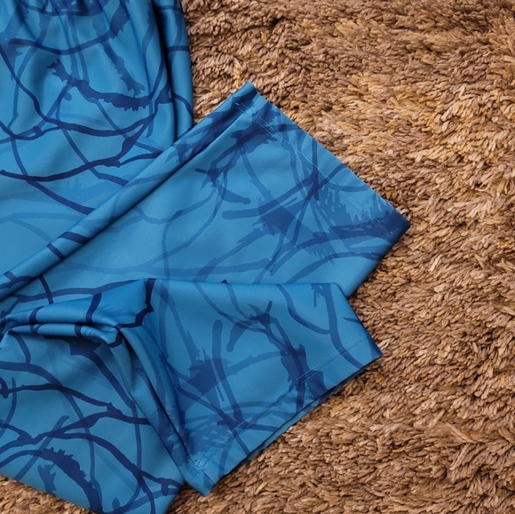 Under Armour Blue Floral Print Cropped Workout Pants M - Picture 5 of 9